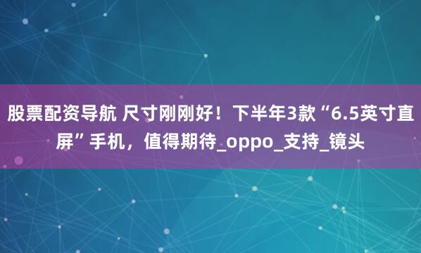 股票配资导航 尺寸刚刚好！下半年3款“6.5英寸直屏”手机，值得期待_oppo_支持_镜头