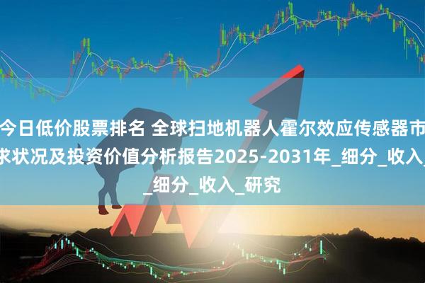 今日低价股票排名 全球扫地机器人霍尔效应传感器市场需求状况及投资价值分析报告2025-2031年_细分_收入_研究